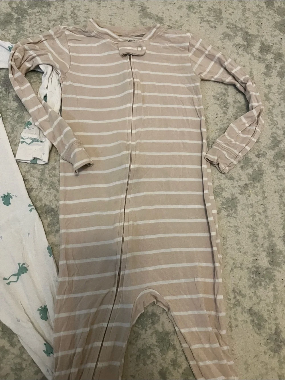Carter’s Comfy Soft One Piece Pajamas- Set of 2 Frogs Stripes
